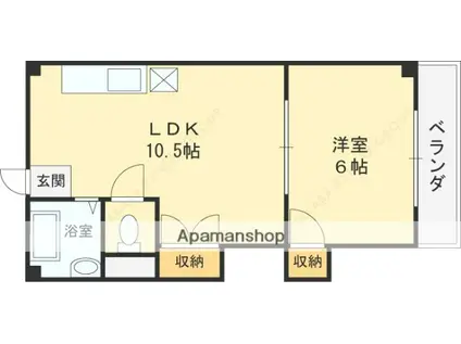 山本北コーポラス1号(1LDK/3階)の間取り写真