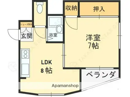 ファースト瓢箪山(1LDK/3階)の間取り写真