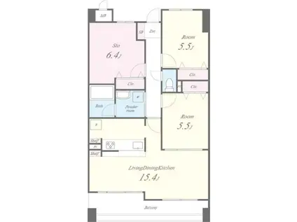 ルミナスベガ(3LDK/1階)の間取り写真