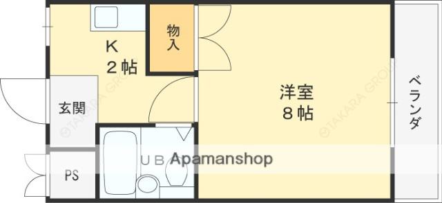 アンフィニィ芥川(1K/3階)の間取り写真