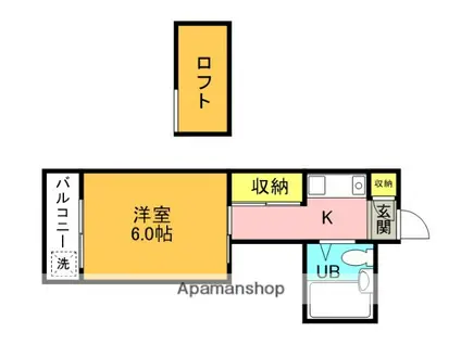 ハイツ江東Ⅲ(1K/2階)の間取り写真