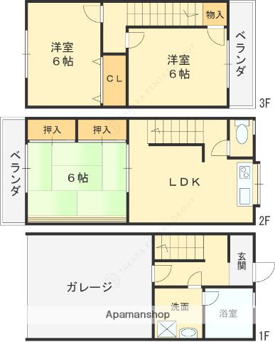 メゾン高西(3DK/1階)の間取り写真