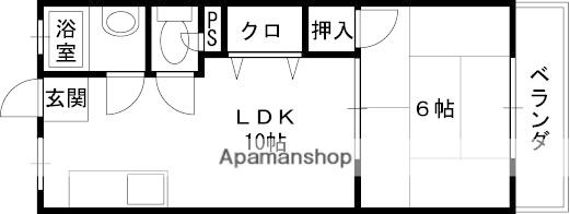 西山本コーポラス1号(2K/3階)の間取り写真