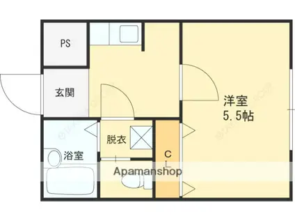 フラットピア88(1K/3階)の間取り写真