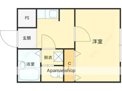 フラットピア88(1K/4階)の間取り写真