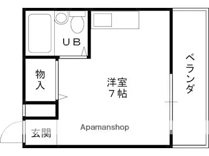 西尾マンション(ワンルーム/2階)の間取り写真