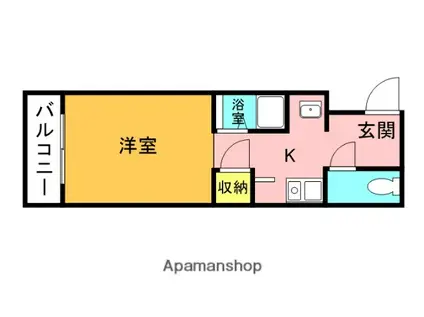 マメゾン向陽(ワンルーム/2階)の間取り写真