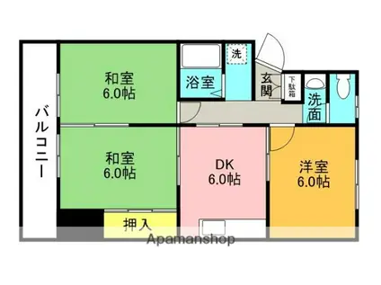 LEGAL MAISON津之江2(3DK/2階)の間取り写真