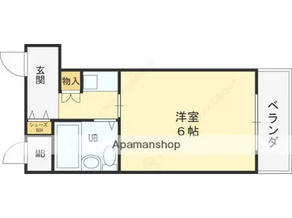 ザ・サウス(1K/3階)の間取り写真