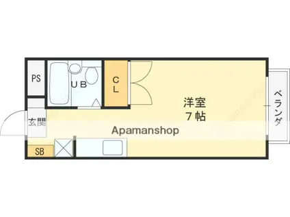 アルファハイツ(ワンルーム/2階)の間取り写真