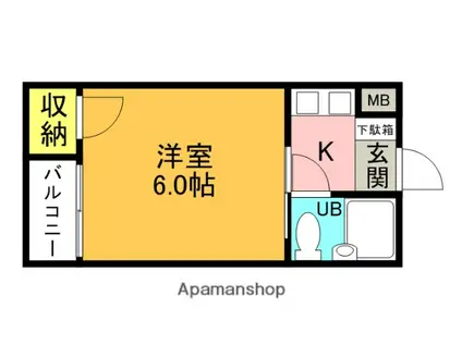 プレアール昭和台(1K/3階)の間取り写真