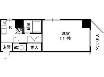 万里乃ビル(1K/3階)の間取り写真