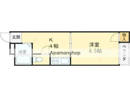 ダンディー・アミ(1K/1階)の間取り写真