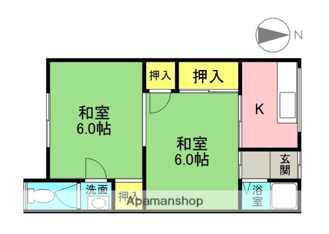 前田コーポ(2K/2階)の間取り写真