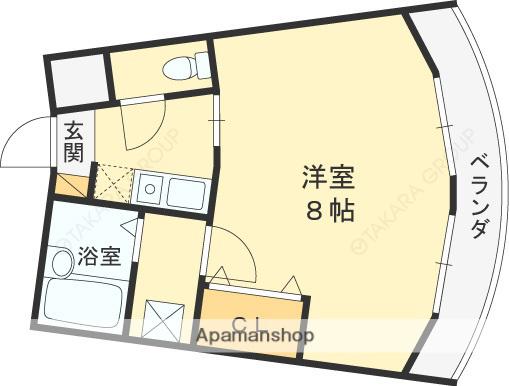 アップルハイツ南芥川(1K/1階)の間取り写真