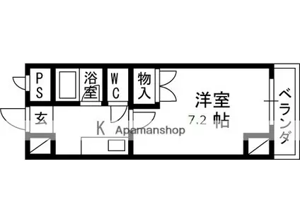 サンライン富田丘(1K/7階)の間取り写真