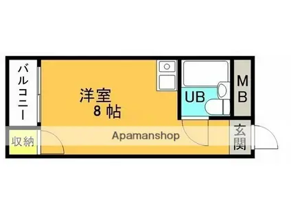 フォンティーヌ高槻Ⅰ(ワンルーム/1階)の間取り写真