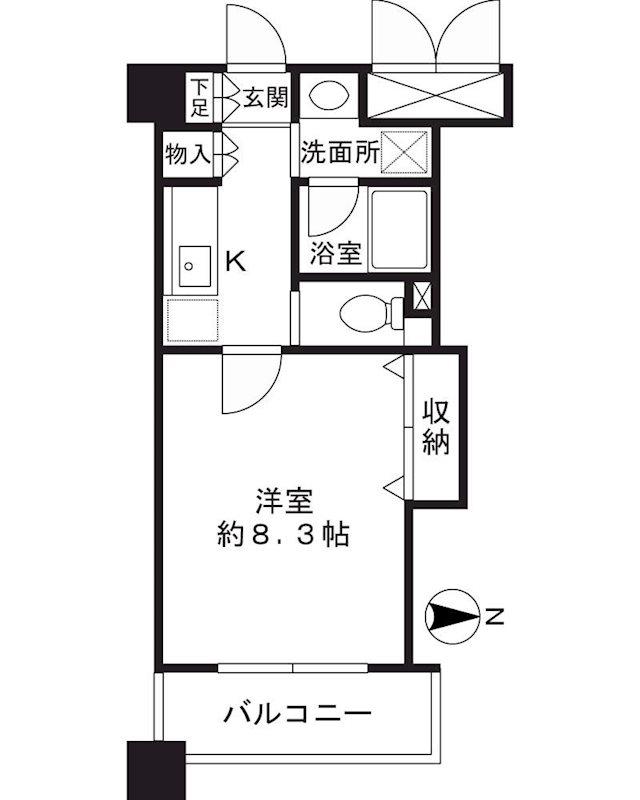 エスト茨木(1K/4階)の間取り写真