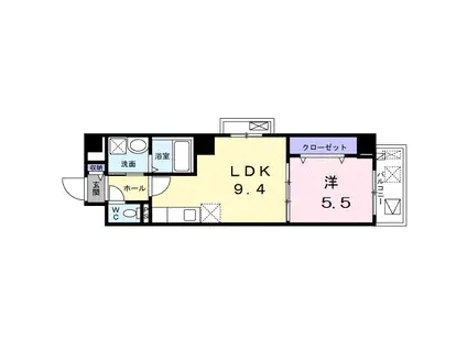 メゾン大淀(1LDK/5階)の間取り写真