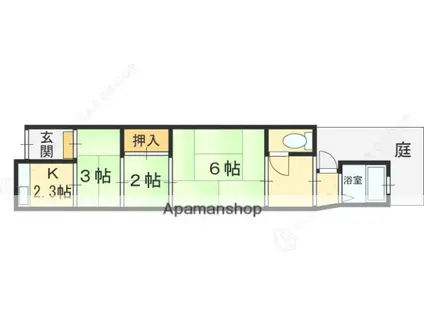 八尾市北本町3丁目貸家(3K)の間取り写真