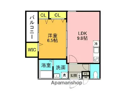 フジパレス桜井四丁目A棟(1LDK/3階)の間取り写真