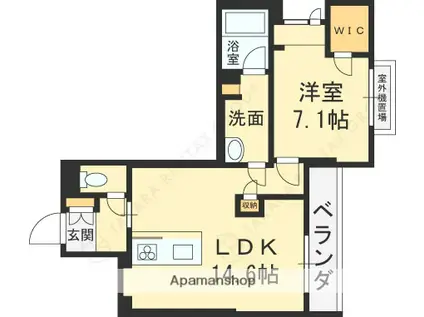 シャーメゾンサイビータ(1LDK/3階)の間取り写真