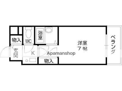 プレザントアーク(1K/2階)の間取り写真