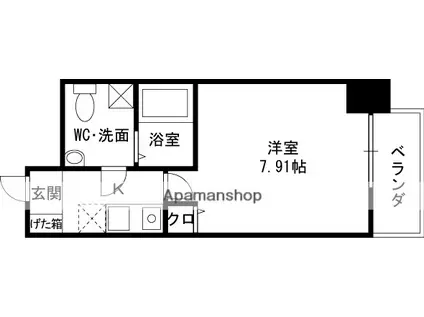 セレニテ高槻(1K/6階)の間取り写真