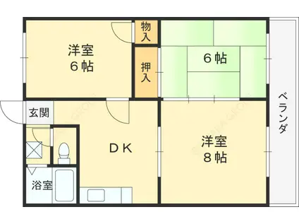 ファミール北野(3K/3階)の間取り写真