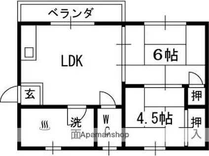 暁マンション(2DK/2階)の間取り写真