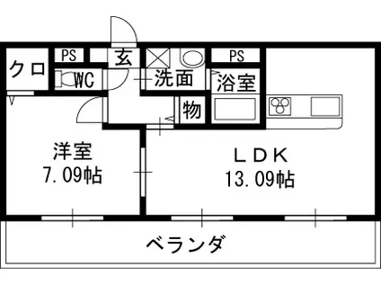 アンプルールフェールハンナハンナ(1LDK/2階)の間取り写真