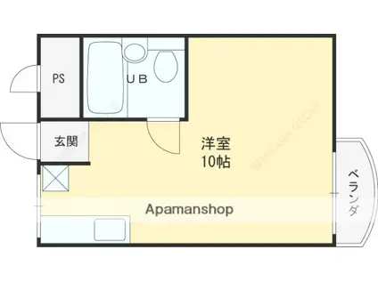 アリエスバーゴ(ワンルーム/3階)の間取り写真