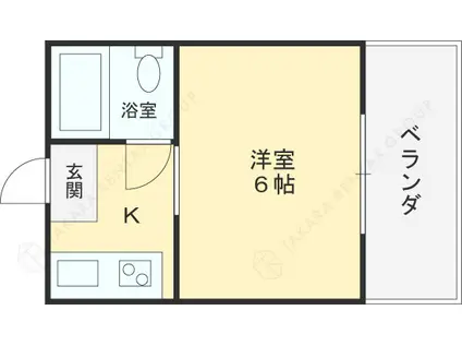 レオハイツ若江(1K/1階)の間取り写真