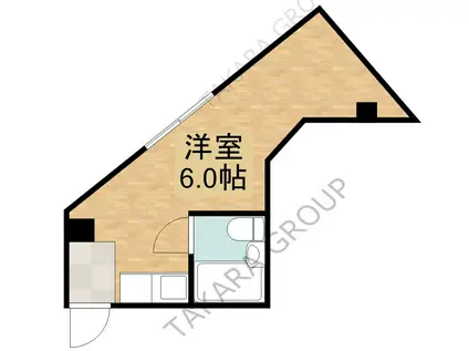 大宝小阪本町ロイヤルハイツ(ワンルーム/3階)の間取り写真