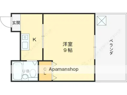 アペックスハイツユニ(1K/5階)の間取り写真