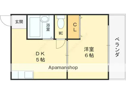 ハイツシャイニングN(1DK/3階)の間取り写真