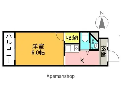 ウィズ・ユー(1K/4階)の間取り写真
