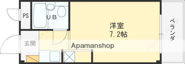 ロワール本町(ワンルーム/3階)の間取り写真