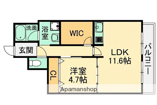 レジデンス清(1LDK/5階)の間取り写真