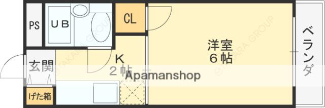 マンションサンライズ(1K/1階)の間取り写真