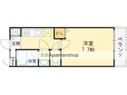 レジデンス 石切(1K/1階)の間取り写真