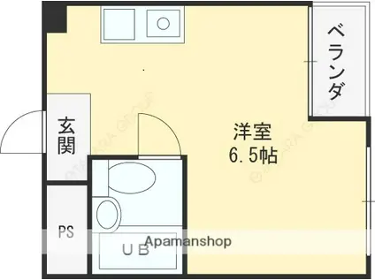 カーサデル吉松(ワンルーム/3階)の間取り写真