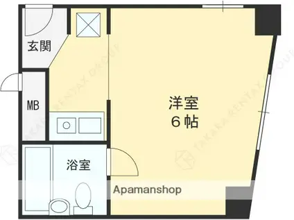 グローバル八戸ノ里Ⅱ(ワンルーム/2階)の間取り写真