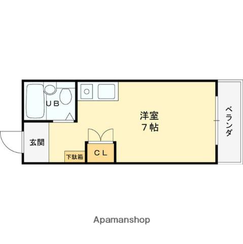 ハイム永塚(ワンルーム/3階)の間取り写真
