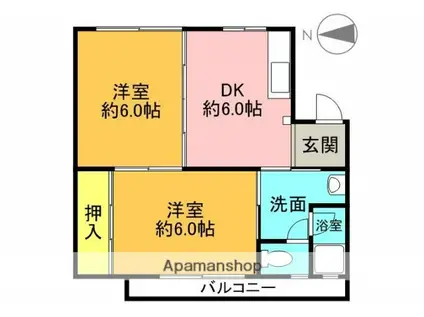 メゾン津之江(2DK/3階)の間取り写真