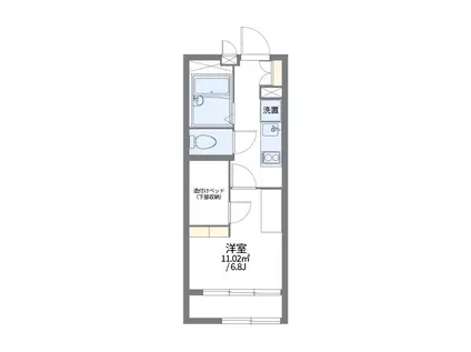 レオパレスピュア(1K/1階)の間取り写真