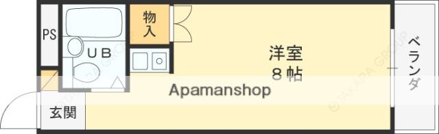 ハイツまき(ワンルーム/2階)の間取り写真