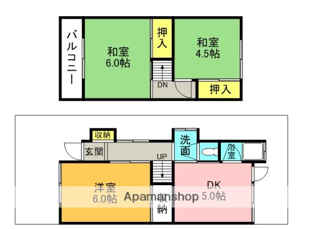 阪急電鉄京都線 富田駅(大阪) 徒歩29分 2階建 築51年(3K)の間取り写真