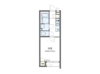 クレイノセカンド ユーアイ(1K/1階)の間取り写真