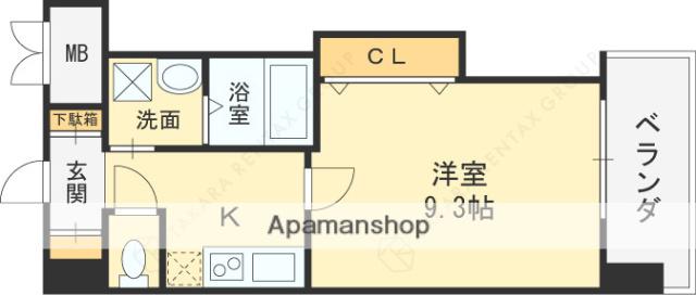LUXE布施北1(1K/10階)の間取り写真